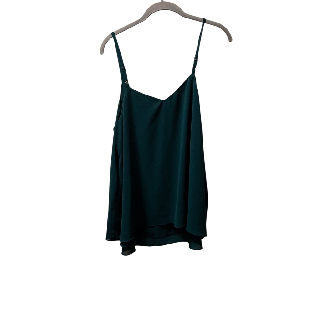 Torrid 0 Green Cami Tank Top Women Size Adjustable Lined V Neck Size 0